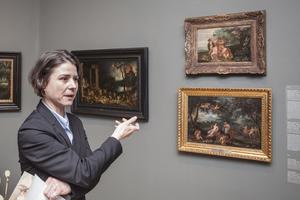 Curator Zuzana Ludiková explains the exhibition. 