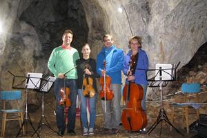 "Cave musicians" from the Sláčikové kvarteto (String Quartet) of ZUŠ – HO Považská Bystrica