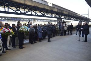 Poprad railway station, commemoration of the first Auschwitz transport, March 25.  