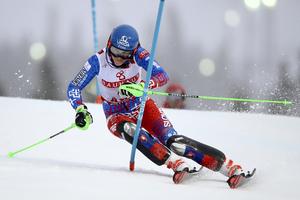 Slovakia's Petra Vlhová competes during the women's slalom.