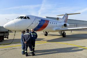 Jak-40 before its last take-off at M.R. Štefánik Airport in Bratislava.  