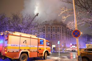Extinguishing the fire at UPJŠ in Košice, December 9.