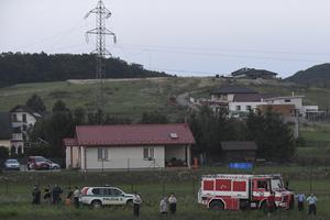 The helicopter crashed in the middle of the village.