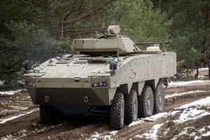 Testing of the prototype 8x8 Slovak-Finnish armoured vehicle.