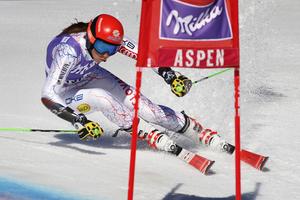 Vlhová races down the piste in Aspen.