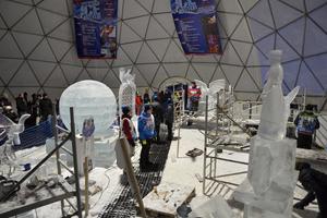 50 tonnes of ice were used for the sculptures at Hrebienok