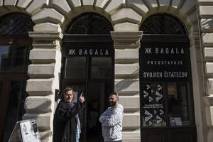 In front of the KK Bagala bookshop