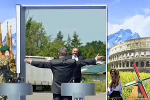 L-R: Ukrainian president Petro Poroshenko meets his Slovak counterpart Andrej kiska June 10.