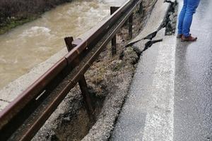 A road is falling apart in Turzovka, northern Slovakia.