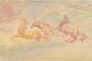 Galloping horses. Around 1940.