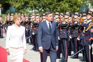 Slovak President Zuzana Čaputová and her Slovenian counterpart Borut Pahor met in Bratislava on July 22, 2020.