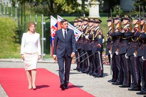 Slovak President Zuzana Čaputová and her Slovenian counterpart Borut Pahor met in Bratislava on July 22, 2020.