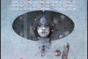 New postal stamp with coronavirus motives.