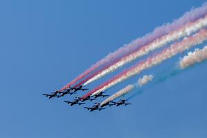 People in Bratislava could witness the flight of the popular Italian group Frecce Tricolori on September 3.