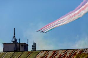 People in Bratislava could witness the flight of the popular Italian group Frecce Tricolori on September 3.