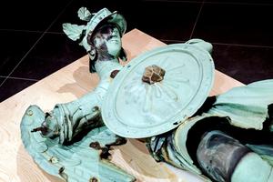A part of the sculpture of St Michael the Archangel