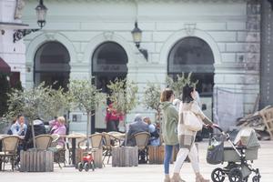 Restaurant terraces in Bratislava