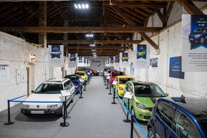 The exhibition of car models produced in Bratislava's VW plant.
