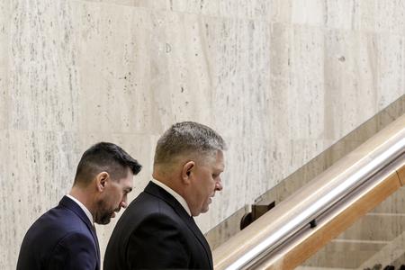 PM Robert Fico arrives at a cabinet meeting in Bratislava on January 6, 2024.