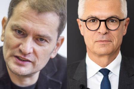 Presidential candidates Igor Matovič (l) and Ivan Korčok (r).