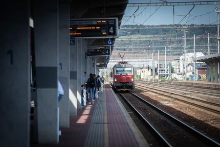 The Bratislava - Nové Mesto railway station.