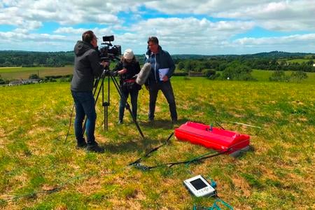 Filming the documentary at Newgrange.