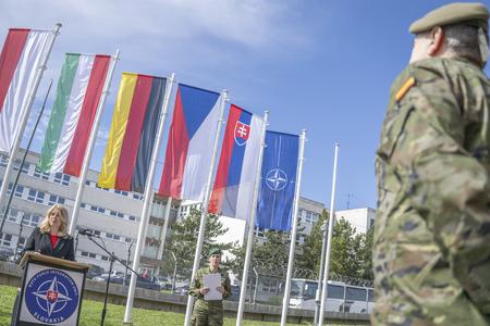On the occasion of the 20th anniversary of Slovakia's entry into NATO, President Zuzana Čaputová visited the liaison team for the integration of NATO forces in Bratislava's Vajnory on March 28, 2024.