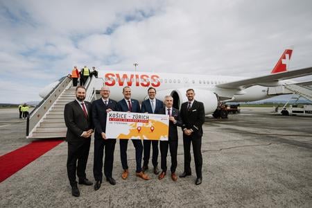 The launch of the Košice-Zurich flight on March 27, 2024.