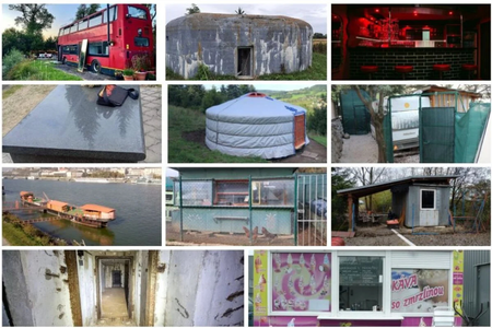 Selected real estates sold on the internet.
