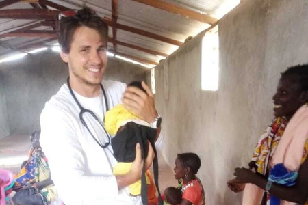 Dr Martin Pekarčík helped deliver children at the hospital in Kenya, among other activities.