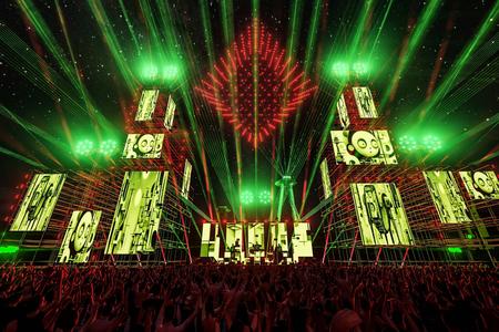 Visualisation of the concert of Jean Michel Jarre with special guest Brian May scheduled for May 12. 