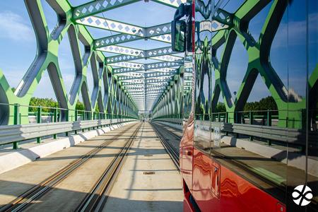 A tram on the Old Bridge.
