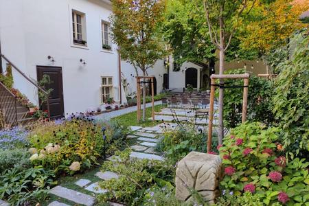 The garden of the Albrecht House in Bratislava.