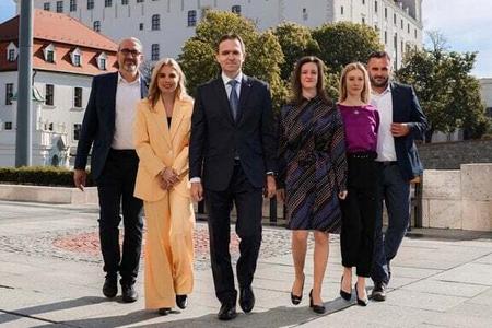 Newly-elected Progressive Slovakia MEPs. 