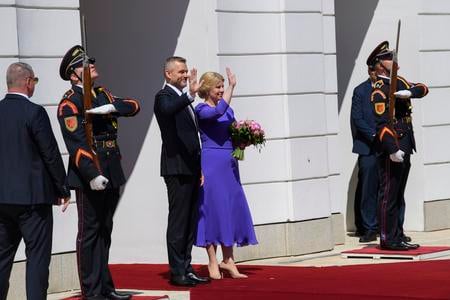 Zuzana Caputova leaves, Peter Pellegrini arrives. 