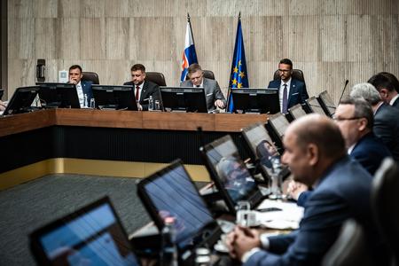 PM Robert Fico chairs a government meeting in Bratislava on July 9, 2024.