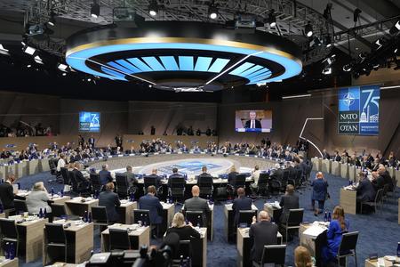 Ukraine's President Volodymyr Zelensky and NATO Secretary General Jens Stoltenberg speak during a press conference at the NATO summit in Washington, Thursday, July 11, 2024.