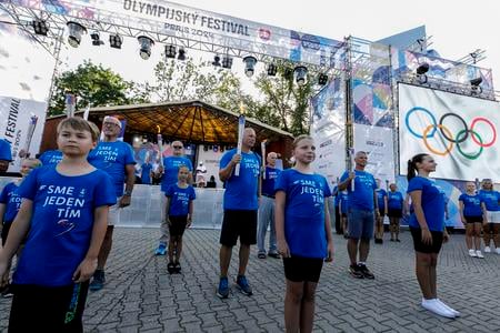 The Olympics festival at the Kuchajda lake in Bratislava's Nové Mesto borough.