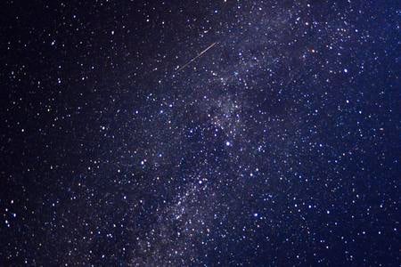 A shooting star from the Perseids meteor shower.
