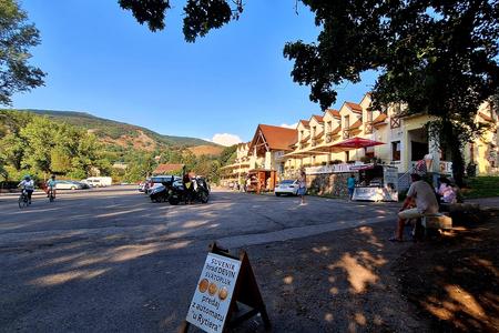 The car park below Devín Castle in Slovakia.