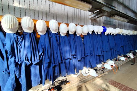 The mining museum also featured a former miners' changing room.