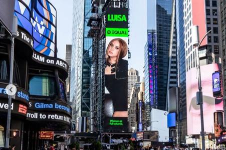 Slovak rapper features in one of the billboards on Times Square.