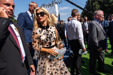 Martina Šimkovičová in Banská Bystrica, central Slovakia, during the Slovak National Uprising celebrations on August 29, 2024.