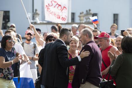 Ľuboš Blaha (left) and Marian Kotleba of ĽSNS.