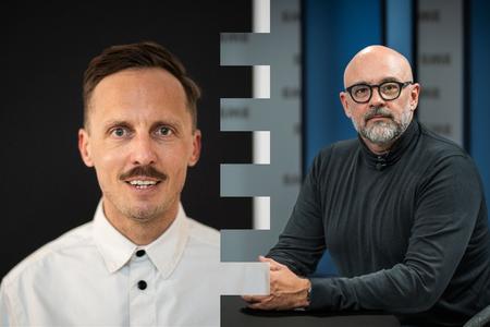 Writer Michal Hvorecký (l) and commentator and journalist Peter Bárdy.
