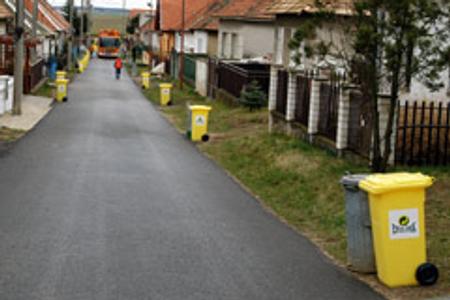 Keep it neat: recycling bins (such as the yellow variety shown here) are increasingly common.