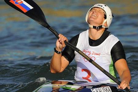 Elena Kaliská savours her Olympic victory.