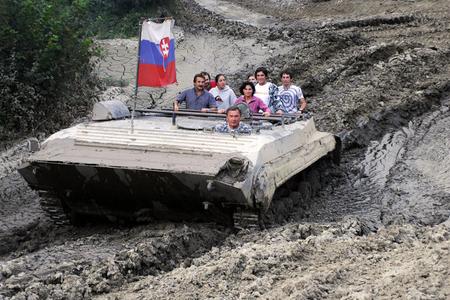 A ride on this decommissioned armoured vehicle offers a white-knuckle experience.