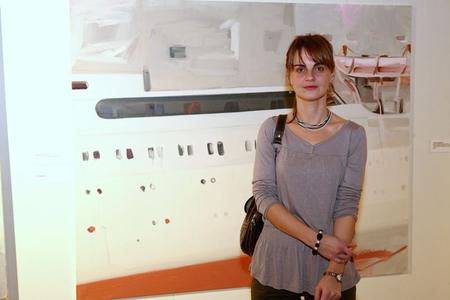 Andrea Bartošová in front of her winning work, International Cruise.