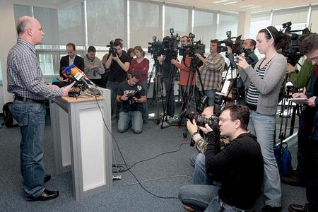 Minister Janušek, attracting the media's attention